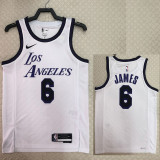 22/23 LAKERS JAMES #6 White City Edition Top Quality Hot Pressing NBA Jersey