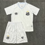 25/26 Santos FC Home  Kids Soccer Jersey(Print All Sponsor)(新全广告、背上NVA~SRTE)