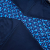 25/26 PSG Grid inkjet Royal Blue Half Pull Tracksuit #B2566 (半拉链)