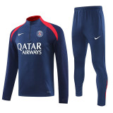 24/25  PSG Royal blue Player version Half Pull Tracksuit  (半拉链)