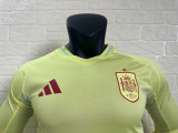 2024 Spain Away  Long Sleeve Player Version Soccer Jersey(长袖)