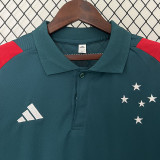 24/25 Cruzeiro Military Blue Polo Training shirts（翻领）