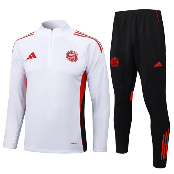25/26 Bayern  White Half Pull Tracksuit #B2530 (半拉链)
