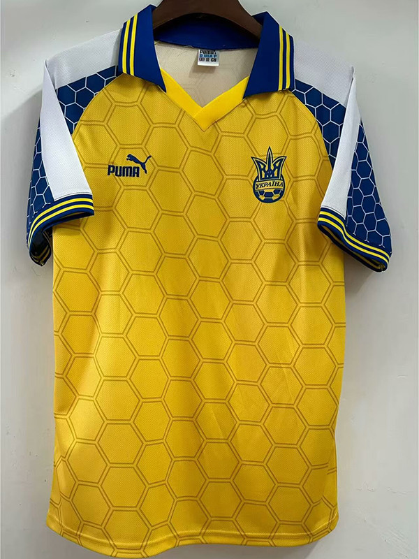 1998 Ukraine  Home Retro Soccer Jersey