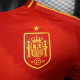 2024 Spain Home  Player Version Soccer Jersey