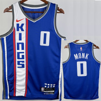 23/24 Kings MONK #0 Blue City Edition Top Quality Hot Pressing NBA Jersey