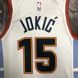 22/23 Nuggets JOKIC #15 White City Edition Top Quality Hot Pressing NBA Jersey