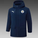 24/25 Man City Royal Blue Hooded Cotton Coat G239 白色彪马标
