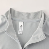25/26 AD Grey Half Pull Tracksuit#AB09蔚蓝(半拉链)