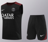 24/25 PSG Black Tank top and shorts suitblack