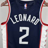 2018/2019 Clippers LEONARD #2 Dark Blue City Edition Top Quality Hot Pressing NBA Jersey