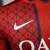 25/26 PSG Red Grid pattern  Player Version Training Shirts(With stars#前后带星）