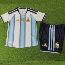 26/27 Argentina Home  Player Version Kids Soccer Jersey(带胸前章)