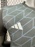 24/25  Algeria Black Check  Player Version Soccer Jersey（胸前白广告）(V领）