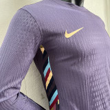 2024 England Away Long Sleeve Player Version Soccer Jersey (长袖)