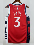 24/25 Clippers PUAL # 3 Fly Man Red Top Quality Hot Pressing NBA Jersey
