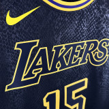 Lakers Rivers # 15 Black  Top Quality Hot Pressing NBA Jersey