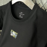 2025 T258  Graffiti NK Black Pure Cotton  Blue T-shirt