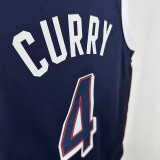 2024 Olympic Game USA CURRY # 4 Blue Basketball Jersey