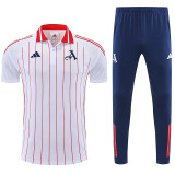 25/26 ARS White and red stripes polo shirts pants suit