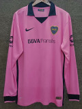 2013/2014 Boca Pink  Long Sleeve Retro Soccer Jersey