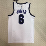 22/23 LAKERS JAMES #6 White City Edition Top Quality Hot Pressing NBA Jersey