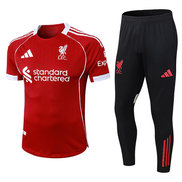 25/26 LIV Home  Player Version Soccer Jersey&Black pants