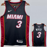 22/23 HEAT WADE #3 Black Top Quality Hot Pressing NBA Jersey (V领）