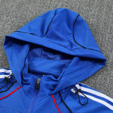 25/26 Man Utd Blue Hooded Jacket Tracksuit