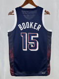 2024 Olympic Game USA  BOOKER #15 Blue Basketball Jersey