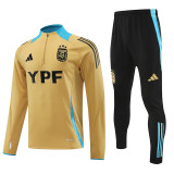 24/25 Argentina Mud Yellow  Half Pull Tracksuit (半拉链、泥黄色）