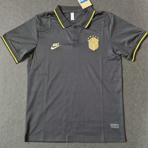 21/23 Brazil Black Classic Polo Short Sleeve (金标)