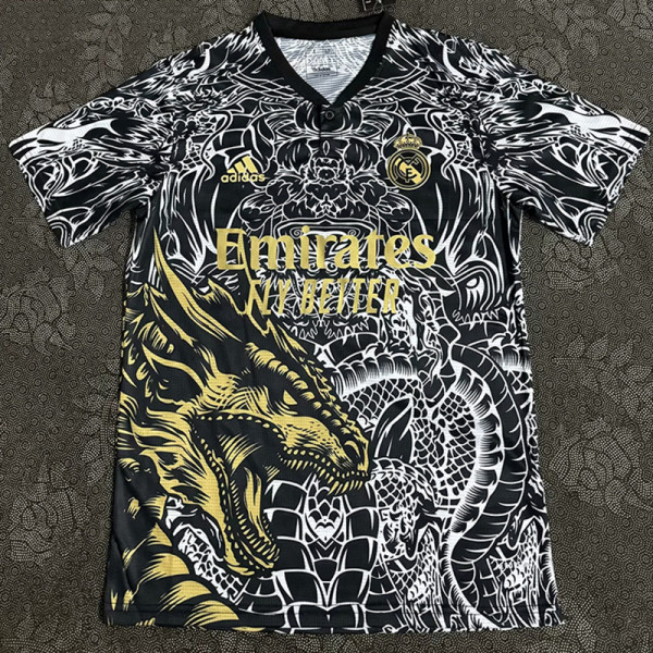 24/25 RMA Black Yellow Dragon Special Edition Fans Soccer Jersey