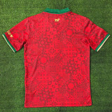 25/26 Portugal Red Grid Special Edition Fans Soccer Jersey