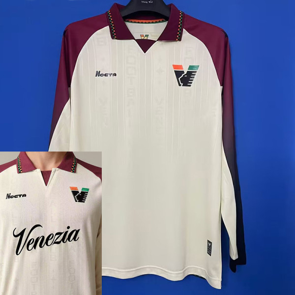 25/26 Venezia FC White  Long Sleeve Soccer Jersey(tenezia胸前广告)