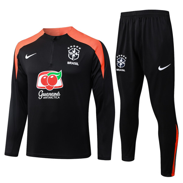 25/26 Brazil Black Half Pull Tracksuit #B25131 (半拉链)