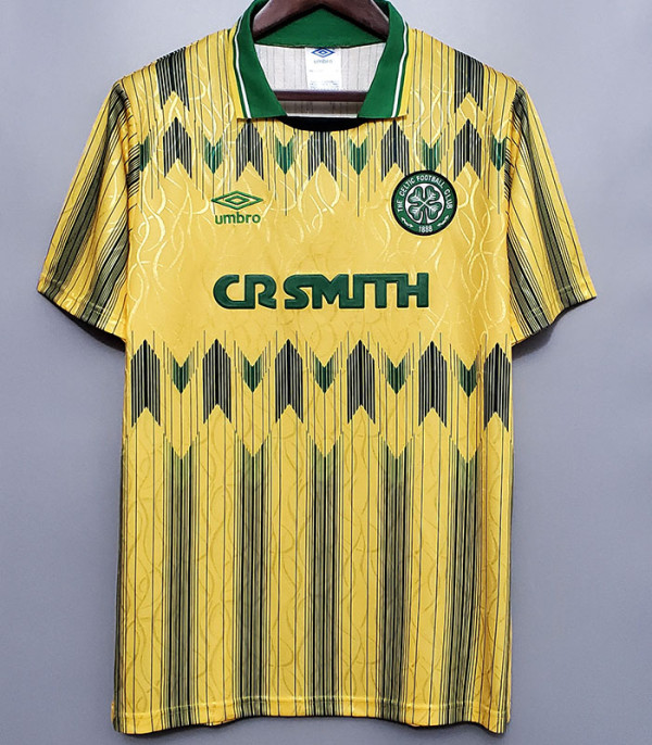 1988/1991 Celtic Away Yellow Retro Soccer Jersey
