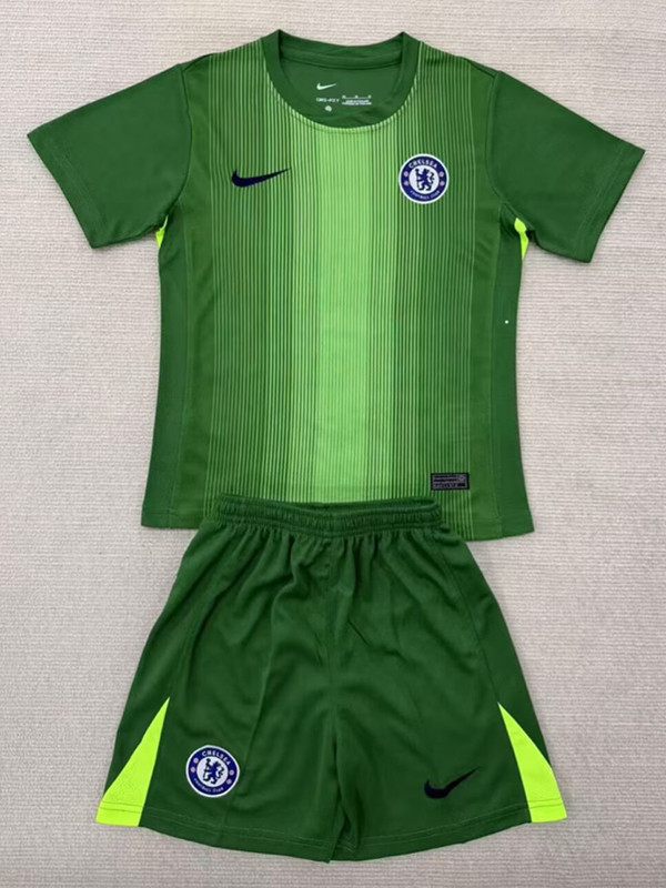 25/26  CHE Goalkeeper Green Kids  Soccer Jersey