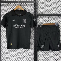 25/26 Man City  fourth Black Kids Soccer Jersey