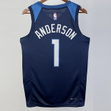 22/23 Timberwolves ANDERSON #1 Blue Top Quality Hot Pressing NBA Jersey