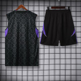 25/26 RMA Black Team Logo Tank top and shorts suit