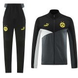 24/25  Dortmund Grey Black Jacket Tracksuit(02)