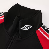25/26  Man Utd Black&Red Retro Edition Jacket Tracksuit