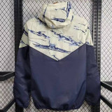 24/25 Italy Royal Blue &Yellow Hooded Windbreaker