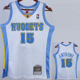 2003/2004 Nuggets ANTHONY #15 White Retro Top Quality Hot Pressing NBA Jersey