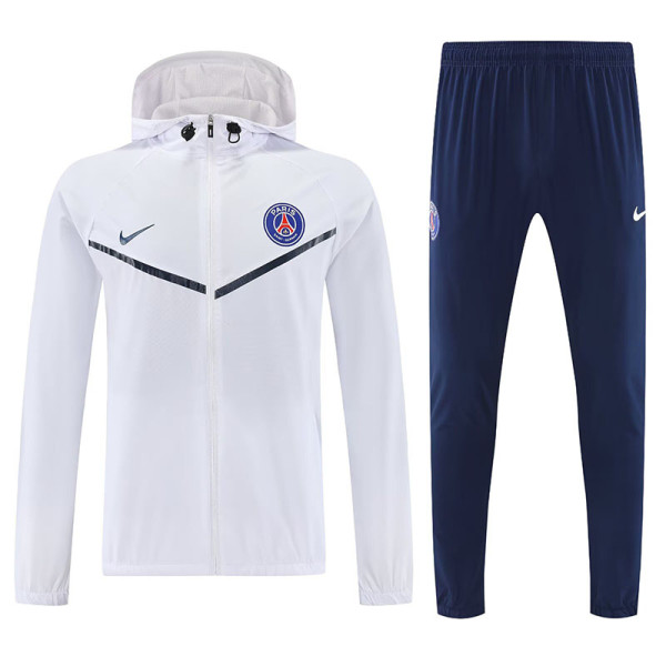 25/26 PSG White Hooded Windbreaker Tracksuit