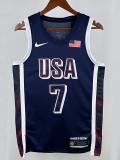 2024 Olympic Game USA DURANT # 7 Blue Basketball Jersey
