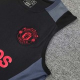 24/25 Man Utd BlackTank top and shorts suit