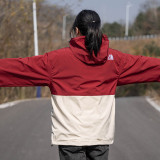 2025 New THE NORTH FACE  Women Red Hooded Windbreaker女红