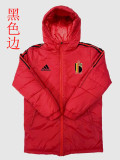 22/23 Belgium Red Hooded Cotton Coat Black Edge (黑色边) 棉衣